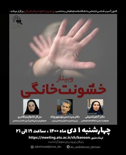 وبینار «خشونت خانگی» برگزار می شود