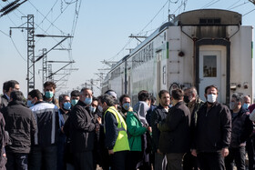 حضور شهردار تهران در محل حادثه برخورد دو دستگاه قطار مترو کرج - تهران