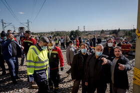 حضور شهردار تهران در محل حادثه برخورد دو دستگاه قطار مترو کرج - تهران