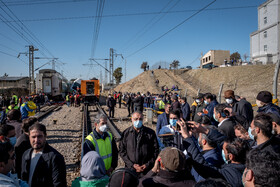 حضور شهردار تهران در محل حادثه برخورد دو دستگاه قطار مترو کرج - تهران