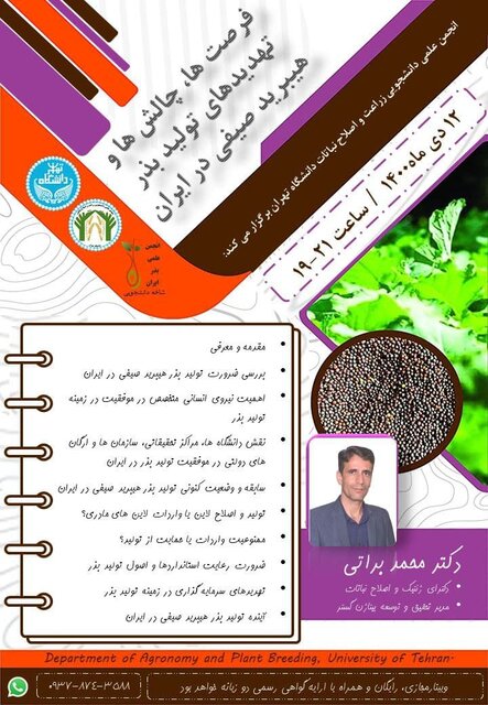 فرصتها، چالشها و تهدیدهای تولید بذر هیبرید صیفی در ایران