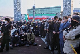 حضور دکتر مخبر، معاون اول رئیس جمهور، در مراسم بزرگداشت حماسه ۹ دی در میدان امام حسین (ع)