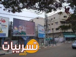 خیابانهای غزه مزین به تصاویر سردار سلیمانی شد