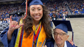 فارغ‌التحصیلی همزمان نوه و پدربزرگ از یک دانشگاه