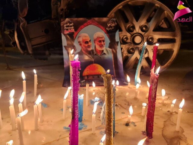 تجدید عهد مردم عراق با سرداران جبههی مقاومت در ساعت و محل شهادت تجدید عهد مردم عراق با سرداران جبههی مقاومت در ساعت و محل شهادت