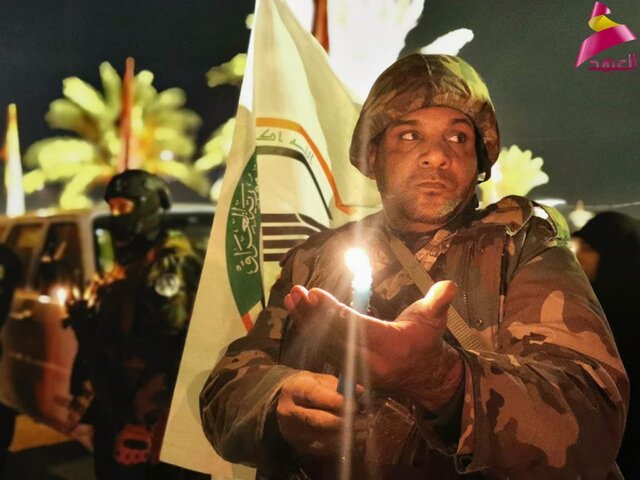 تجدیدعهد مردم عراق با شهید سلیمانی و ابومهدی در ساعت و محل شهادت