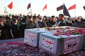 تشییع شهدای گمنام شهرستانهای دشتستان و عسلویه در استان بوشهر