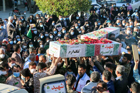 تشییع شهدای گمنام شهرستانهای دشتستان و عسلویه در استان بوشهر