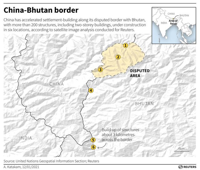 افزایش سرعت ساخت‌وساز چین در مرز بوتان