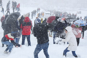بارش برف در سنندج بعد از دو سال