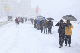بارش برف در سنندج بعد از دو سال