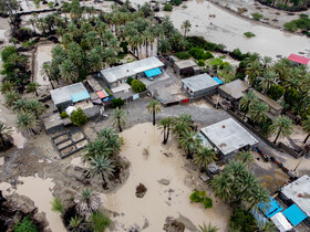 تصاویر هوایی از مناطق سیل زده میناب