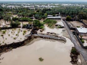 تصاویر هوایی از مناطق سیل زده میناب