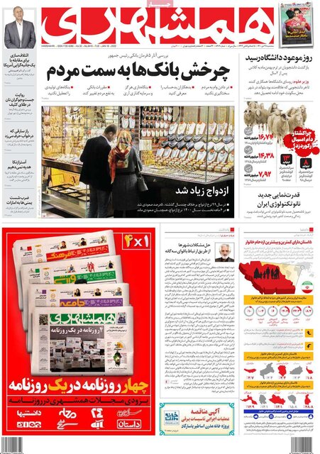 صفحه نخست روزنامه‌های سه‌شنبه