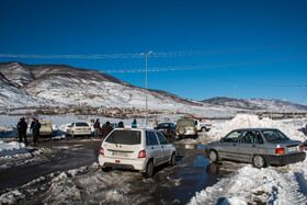 بارش کم سابقه برف در کیاسر مازندران
