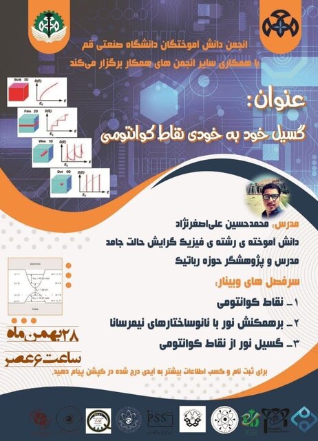 وبینار «گسیل خود به خودی نقاط کوانتومی» برگزار میشود