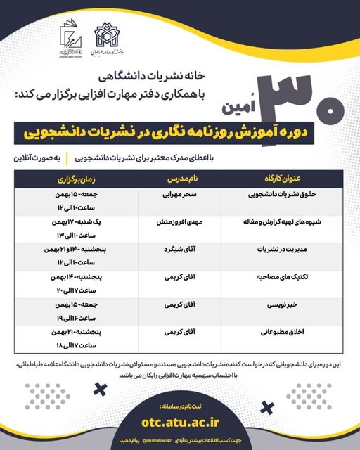 دوره آموزش روزنامهنگاری در نشریات دانشجویی