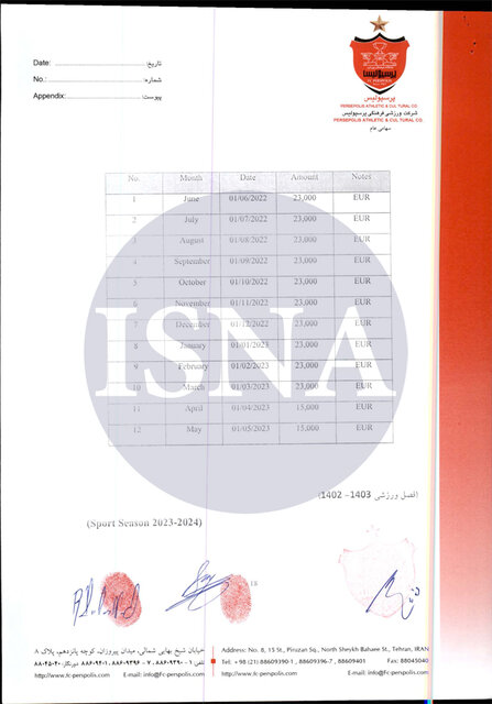 انتشار قرارداد پرسپولیس با رادوشوویچ/ ۹۹۰ هزار یورو ناقابل!