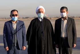 مراسم استقبال از رئیس قوه قضاییه در سفر به مشهد