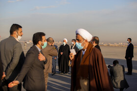 مراسم استقبال از رئیس قوه قضاییه در سفر به مشهد