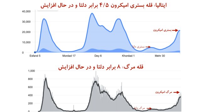"قله مرگ" در کرونای اُمیکرون بالاتر از دلتا