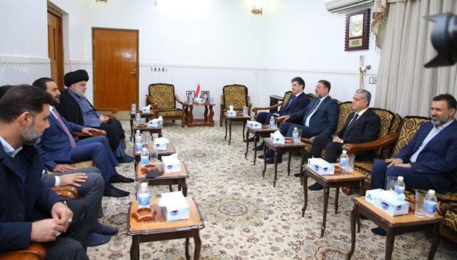 دیدار الحلبوسی و بارزانی با صدر در نجف دیدار الحلبوسی و بارزانی با صدر در نجف