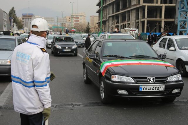 اعلام وضعیت ترافیک معابر تهران پس از پایان راهپیمایی ۲۲ بهمن