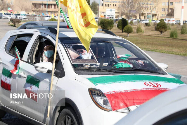 رژه خودرویی ۲۲ بهمن همزمان با سراسر ایران اسلامی در مهریز