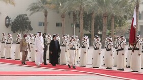 برگزاری مراسم استقبال رسمی امیر قطر از رئیس جمهور کشورمان