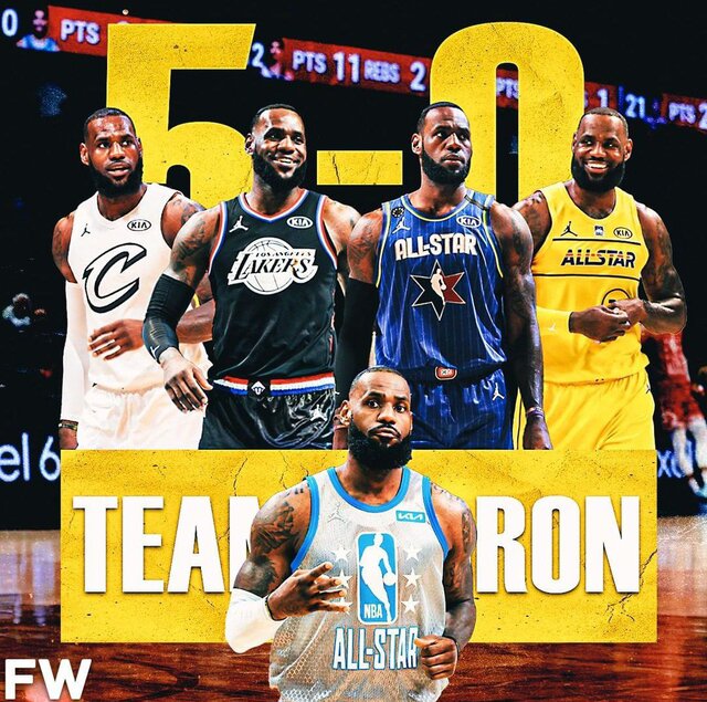 رکورد قابل توجه لبران جیمز در آل استار