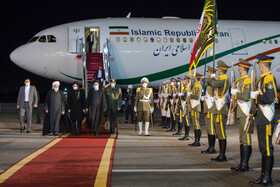 مراسم استقبال از رئیس جمهور در بازگشت از قطر