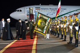 مراسم استقبال از رئیس جمهور در بازگشت از قطر