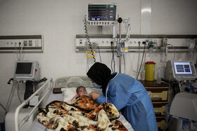 بخش مراقبت‌های ویژه بیماران کرونایی بیمارستان اکبر مشهد