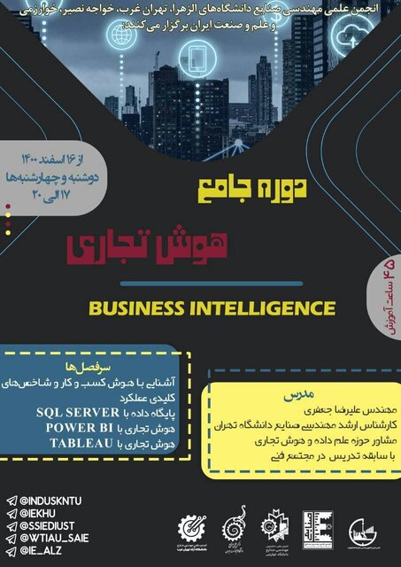 برگزاری دوره جامع «هـوشتـجـاری»