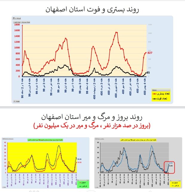 کاهش بستری‌های کرونا در ۱۷ استان و افزایش فوتی‌ها در ۲۹ استان کشور