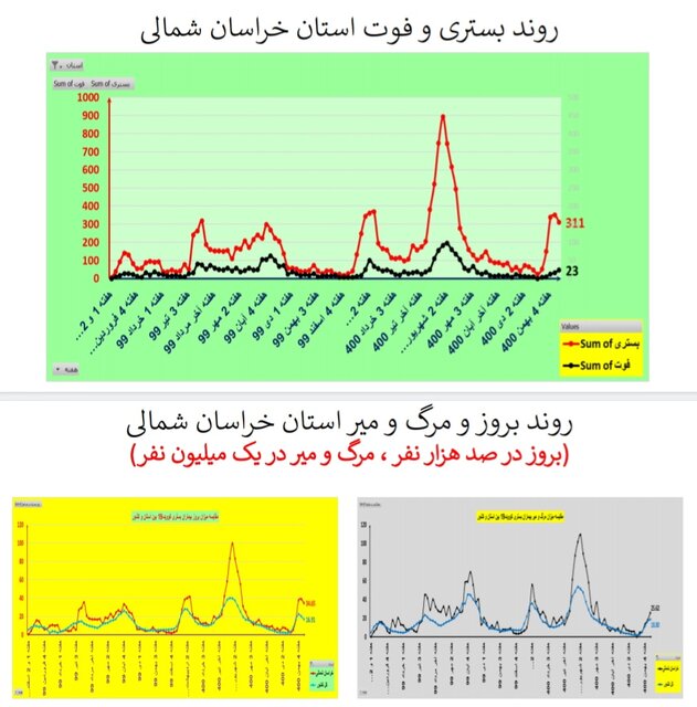 روند نزولی بستریهای کرونا در عمده استانها / افزایش فوتیها در ۱۹ استان