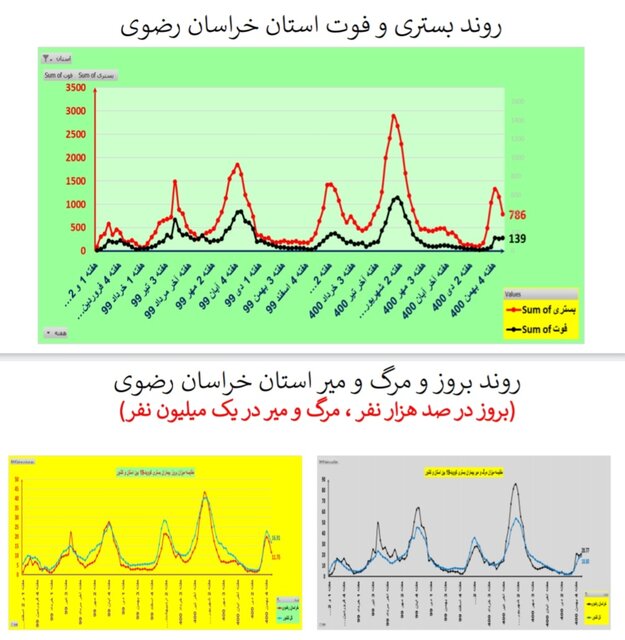 روند نزولی بستریهای کرونا در عمده استانها / افزایش فوتیها در ۱۹ استان