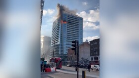 آتش‌سوزی در برجی در شرق لندن