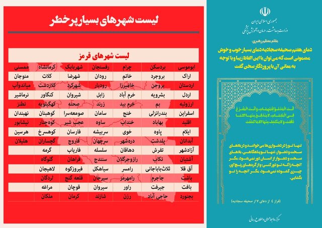 دو رقمی شدن تعداد شهرهای قرمز کرونایی