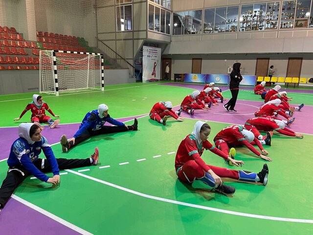 تمرین تیم ملی هندبال دختران قبل از دیدار با ازبکستان