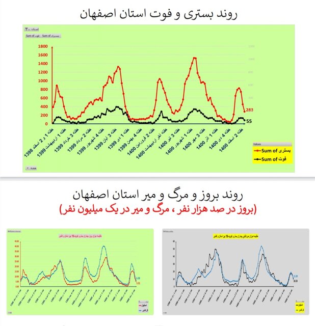 روند نزولی فوتیهای کرونا در ۲۴ استان و کاهش بستریها در کشور