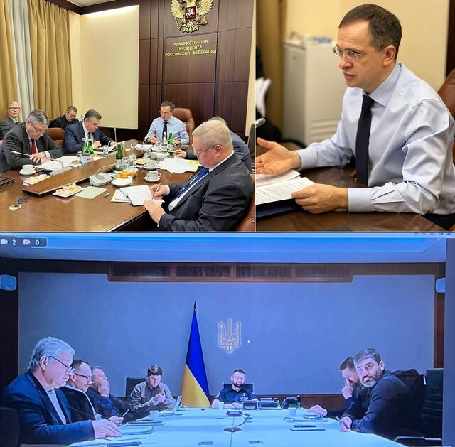 مذاکرات برخط اوکراین و روسیه، 12 فروردین 1401 از سرگیری برخط مذاکرات صلح؛ روسیه: موضع ما درمورد دونباس و کریمه ثابت است