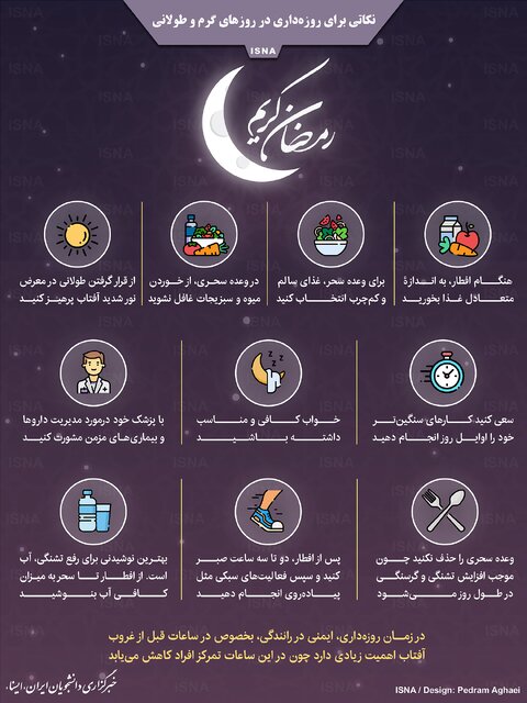 اینفوگرافیک / نکاتی برای روزهداری در روزهای گرم و طولانی