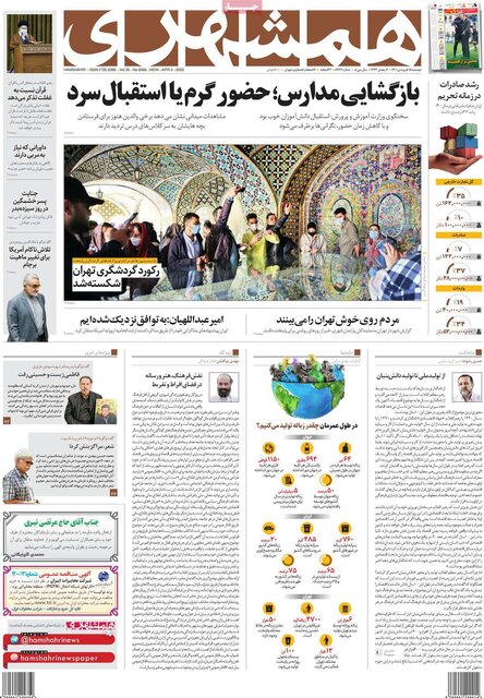 صفحه نخست روزنامههای دوشنبه