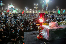 وداع با پیکر شهید حجت‌الاسلام محمد اصلانی در حرم رضوی