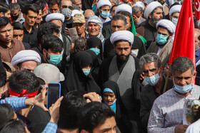 مراسم تشییع شهید حجتالاسلام محمد اصلانی در حرم مطهر رضوی