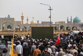 مراسم تشییع شهید حجت‌الاسلام محمد اصلانی در حرم مطهر رضوی