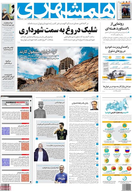 صفحه نخست روزنامه‌های یکشنبه