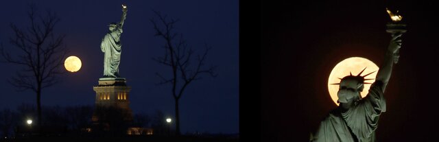 درخشش ماه کامل بر فراز حرم امام علی (ع)