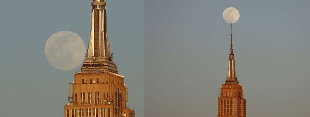 درخشش ماه کامل بر فراز حرم امام علی (ع)